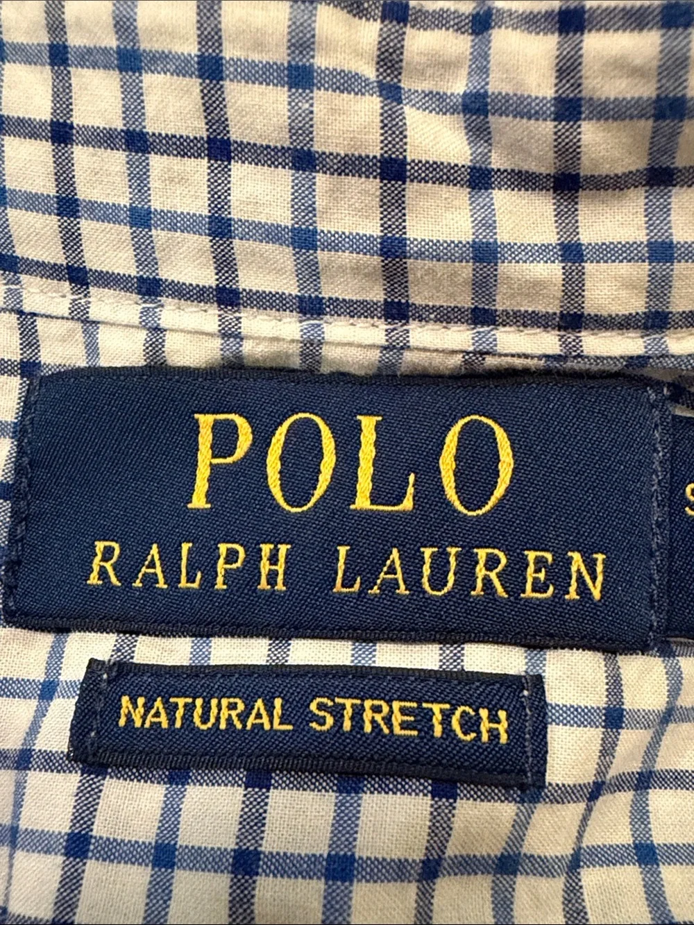 Ralph Lauren Boys Navy & White Mini Check Button-Down Shirt Size 8